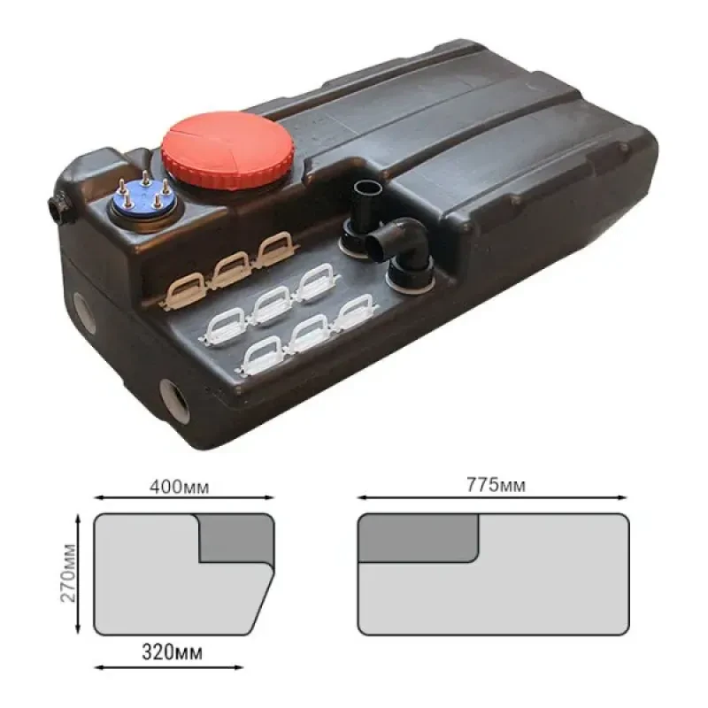 NUOVA RADE Бак для "черных вод" горизонтальный 60 литров