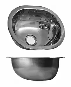 Раковина овальная из нержавеющей стали 127х305мм 1140