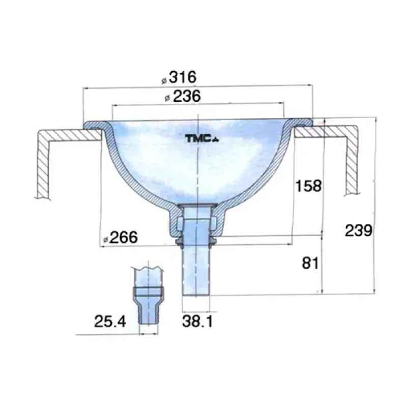 TMC Раковина судовая керамическая 316мм