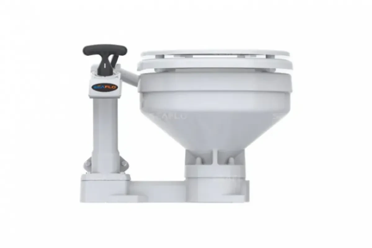SEAFLO Унитаз судовой керамический с ручной прокачкой (размер компакт)