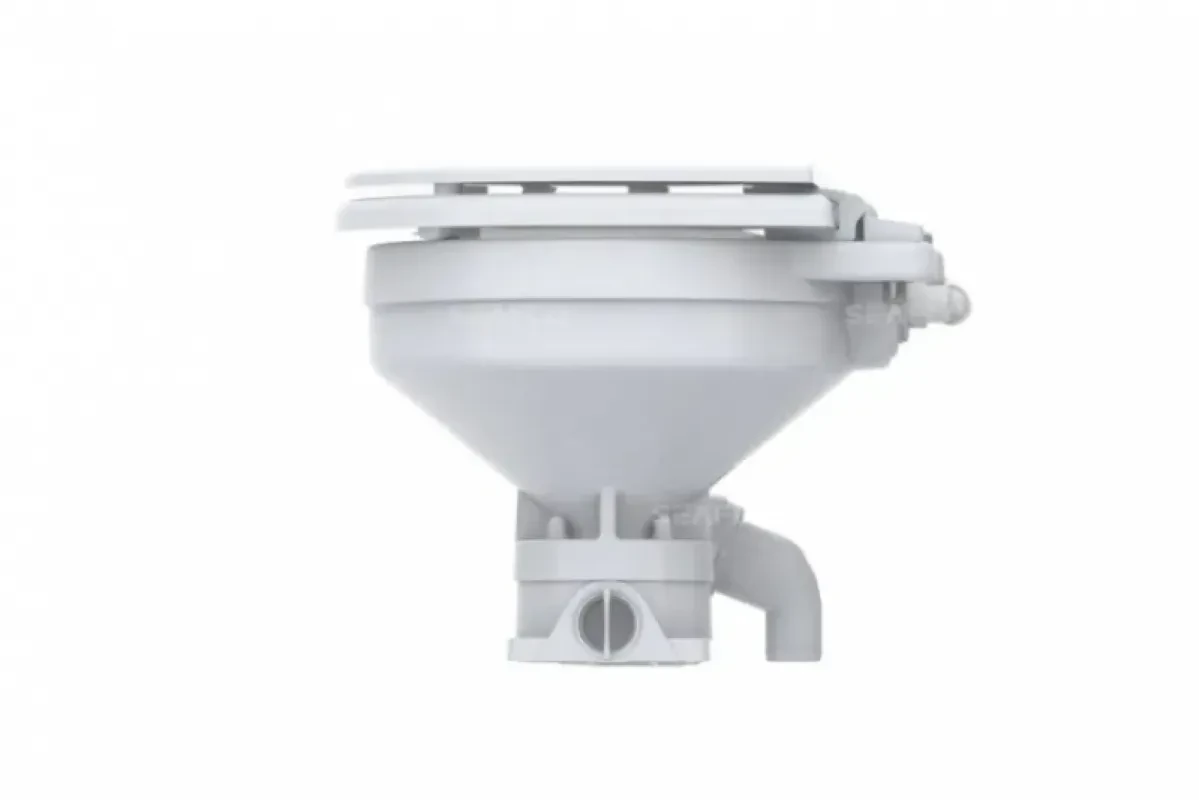 SEAFLO Унитаз судовой керамический с ручной прокачкой (размер компакт)