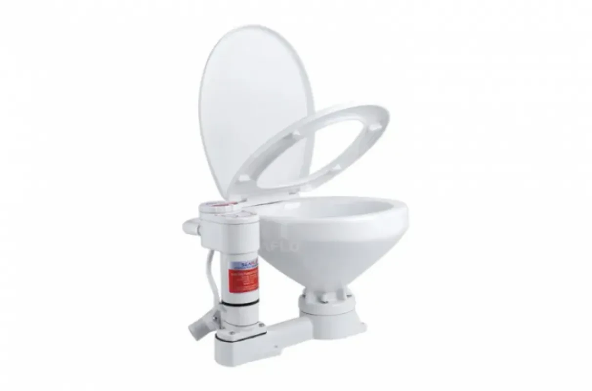 SEAFLO Унитаз судовой керамический с вертикальным насосом 12В (размер стандарт)