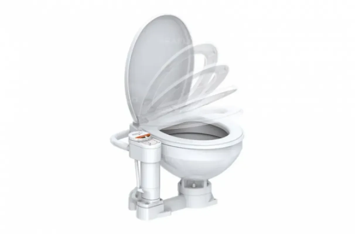 SEAFLO Унитаз судовой керамический с вертикальным насосом 12В (размер стандарт)