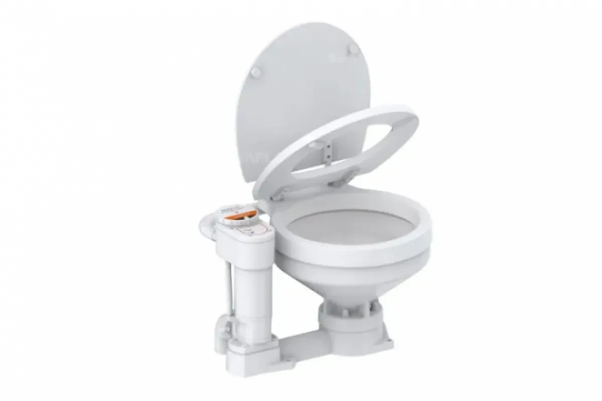 SEAFLO Унитаз судовой керамический с вертикальным насосом 12В (размер компакт)