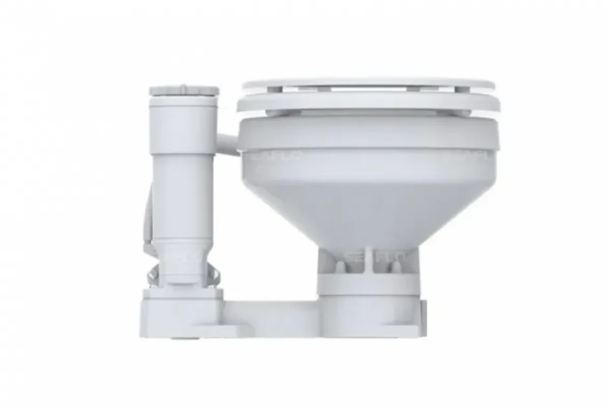 SEAFLO Унитаз судовой керамический с вертикальным насосом 12В (размер компакт)