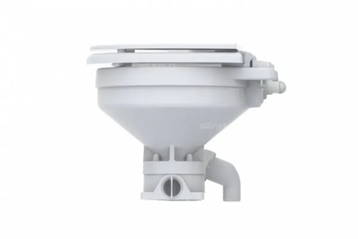 SEAFLO Унитаз судовой керамический с вертикальным насосом 12В (размер компакт)