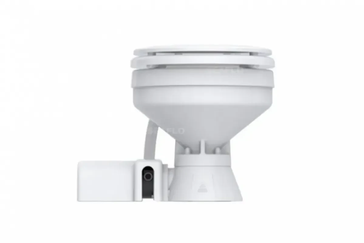 SEAFLO Унитаз судовой керамический 12В (компакт) сиденье из дерева с эмалевым покрытием