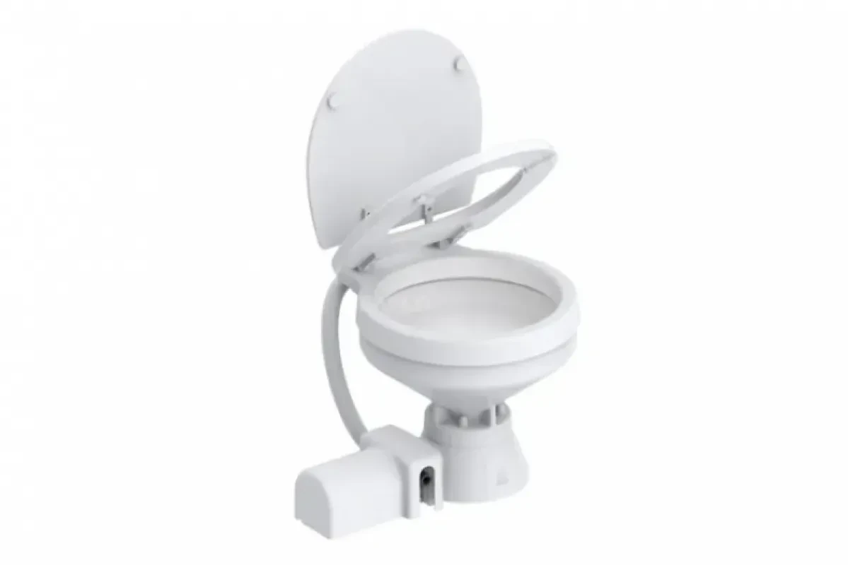 SEAFLO Унитаз судовой керамический 12В (компакт) сиденье из дерева с эмалевым покрытием