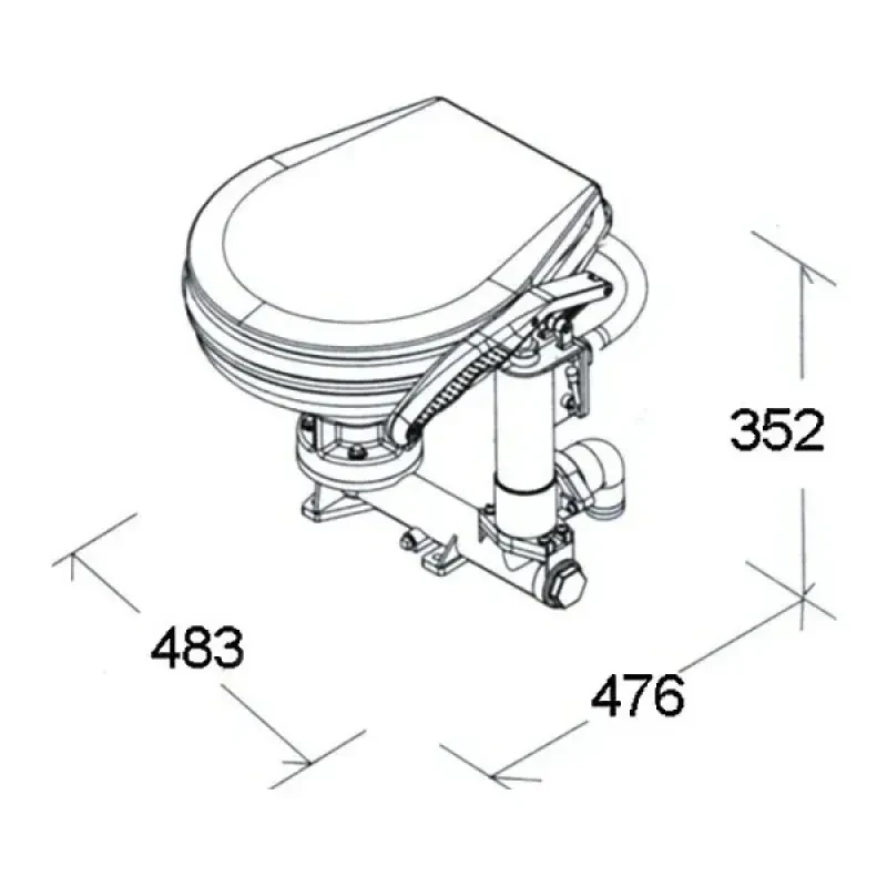 TMC Унитаз судовой керамический, прокачной