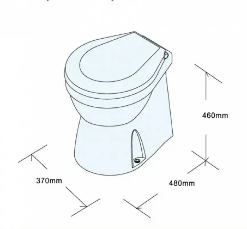 TMC Унитаз судовой керамический 460х480, с электр.помпой 24В, плавное опускание крышки
