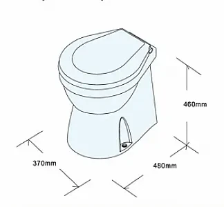Унитаз судовой керамический 460х480, с электр.помпой 24В, плавное опускание крышки 29931-24