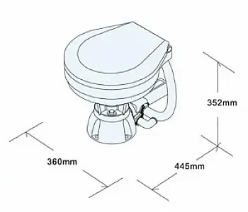 Унитаз судовой 360х445, в комплекте с электр.помпой 12В (нов) 29920