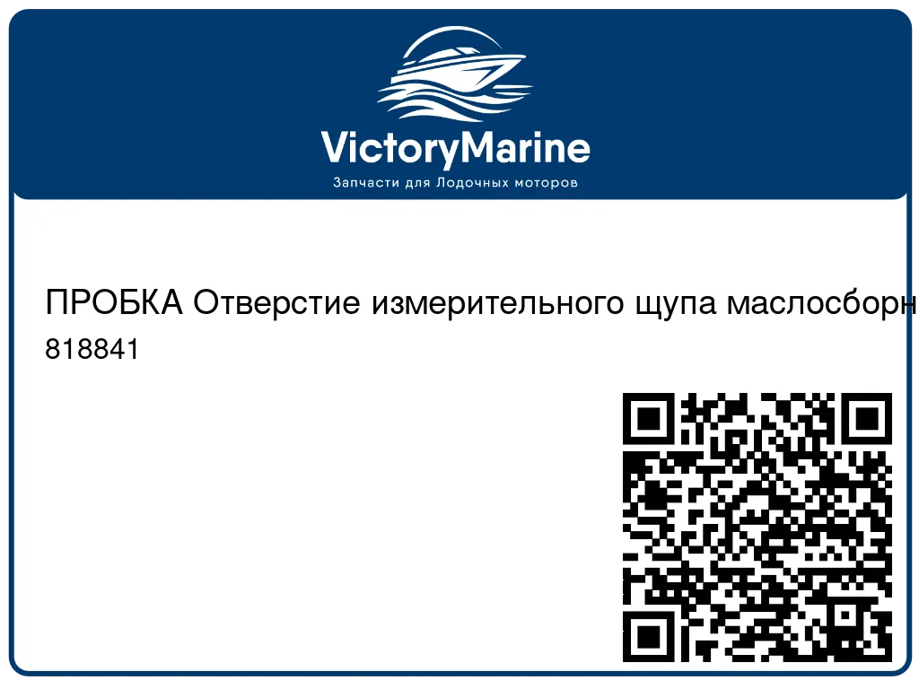 ПРОБКА Отверстие измерительного щупа маслосборника Mercury 818841