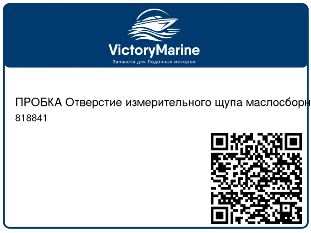 ПРОБКА Отверстие измерительного щупа маслосборника Mercury