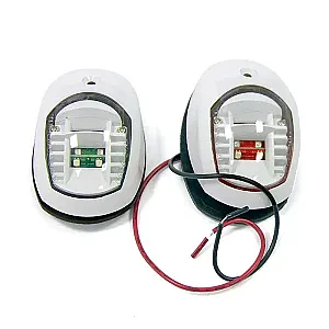 Огни бортовые светодиодные 95х60 мм, белый пластик C91106PW-B
