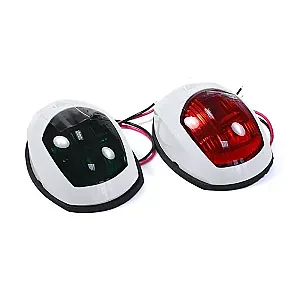 Огни бортовые светодиодные 95х60 мм, белый корпус C91006PW-2