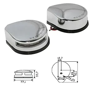 Огни бортовые светодиодные 34х77х92 мм, хромированный корпус C91018