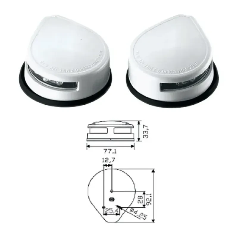 EASTERNER Огни бортовые светодиодные 34х77х92 мм, белый корпус