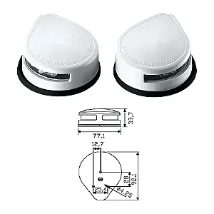 Огни бортовые светодиодные 34х77х92 мм, белый корпус C91018W