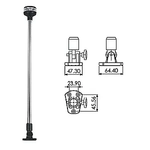Огонь круговой светодиодный на наклонной стойке 610 мм C25013C