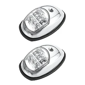 Огни бортовые светодиодные 95х60 мм, нерж. сталь, черная прокладка C91006S-1