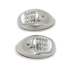 Огни бортовые светодиодные 95х60 мм, нерж. сталь, белая прокладка C91006S-2