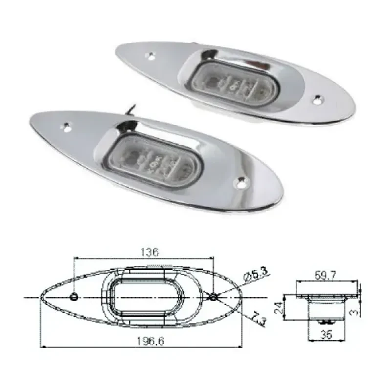 EASTERNER Огни бортовые светодиодные, стальной корпус