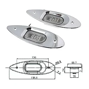 Огни бортовые светодиодные, стальной корпус C91012