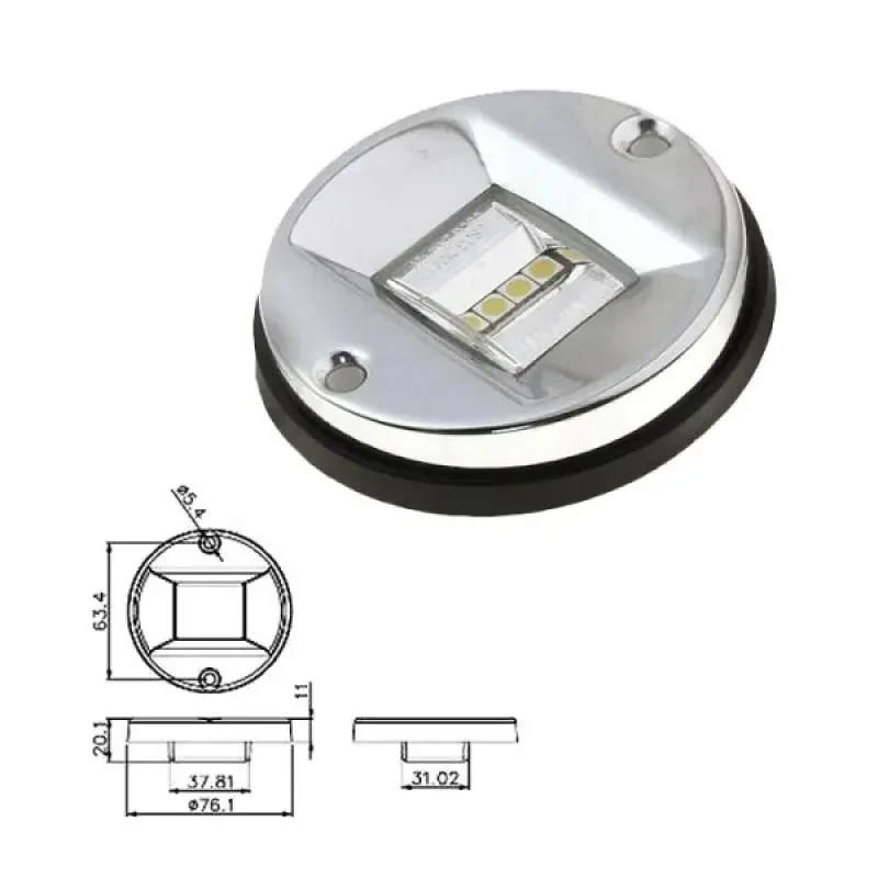 EASTERNER Огонь кормовой светодиодный, хромированный круглый корпус
