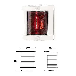 Огонь бортовой красный 108х107х90 мм белый корпус 2LT 002 984-381