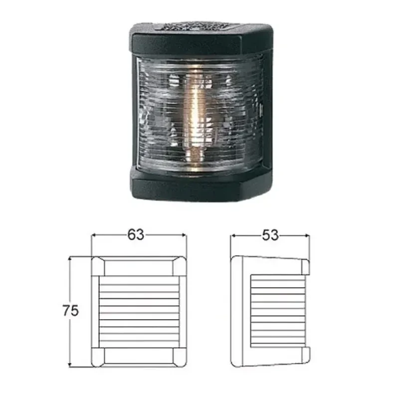 Огонь топовый 75х63х53 мм черный корпус