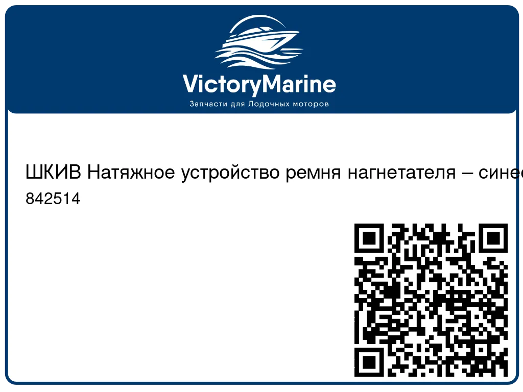 ШКИВ Натяжное устройство ремня нагнетателя – синее Mercury 842514