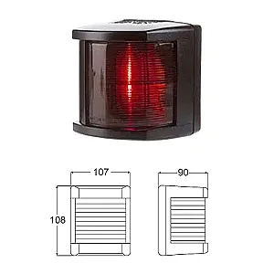 Огонь бортовой красный 108х107х90 мм черный корпус 2LT 002 984-331