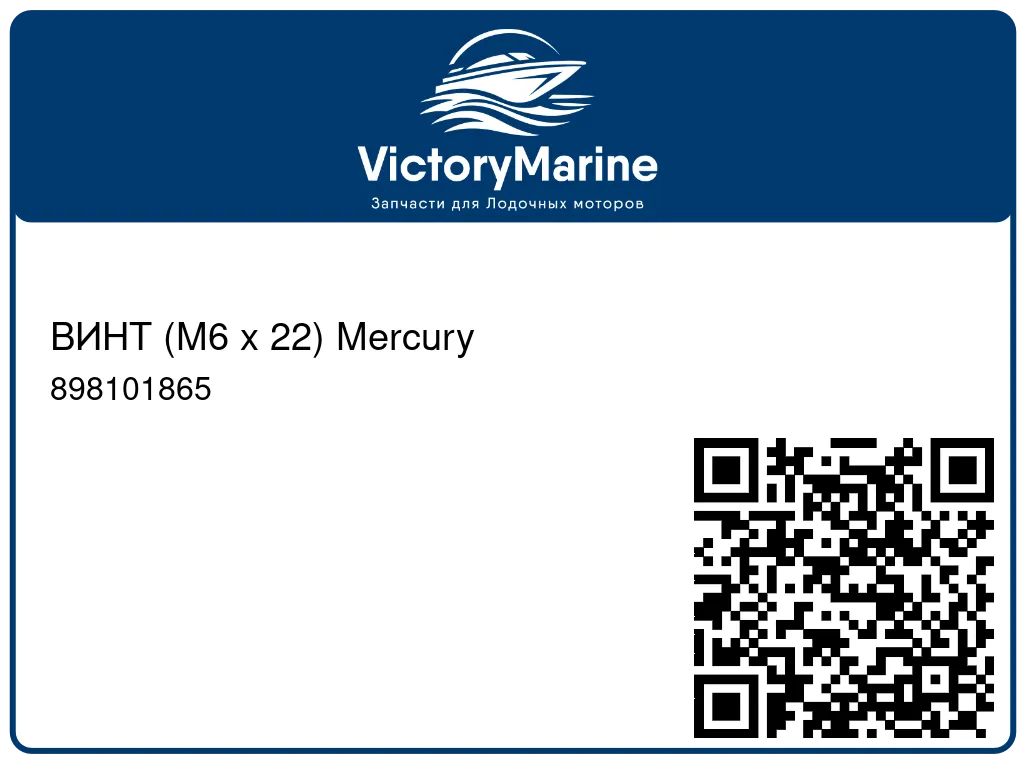 ВИНТ (M6 x 22) Mercury 898101865