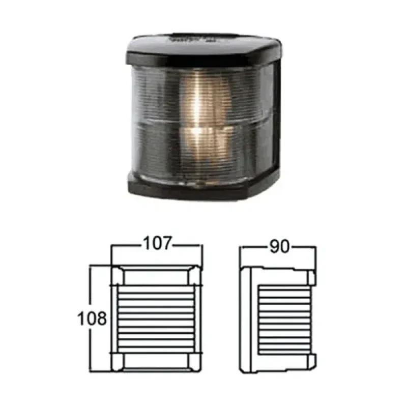 Hella marine Огонь топовый 108х107х90 мм черный корпус