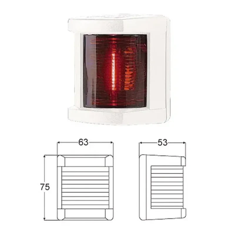 Hella marine Огонь бортовой красный 75х63х53 мм белый корпус