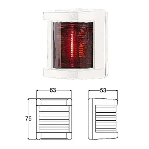 Огонь бортовой красный 75х63х53 мм белый корпус 2LT 003 562-131