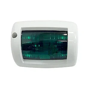 Огонь бортовой зеленый, белый корпус высота 57 мм 050216