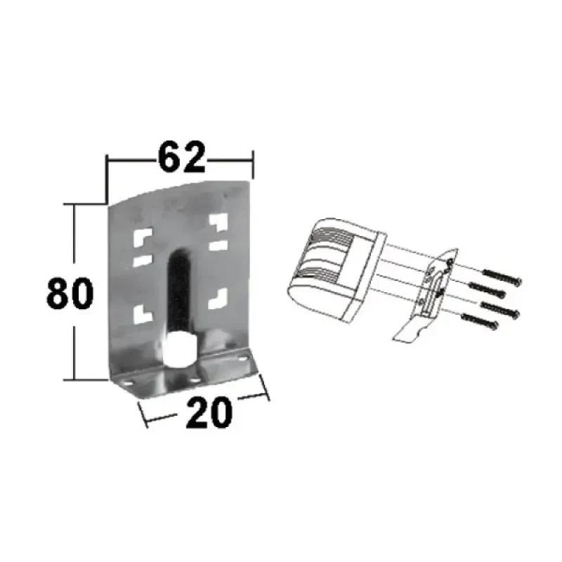 HOMER Кронштейн 80х62х20 мм крепления огней (для 006113)