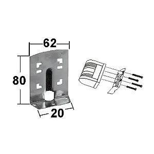 Кронштейн 80х62х20 мм крепления огней (для 006113) 006114