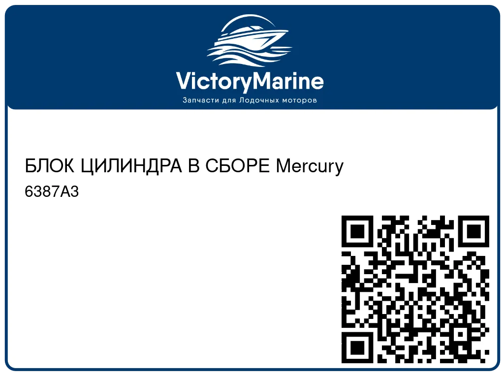БЛОК ЦИЛИНДРА В СБОРЕ Mercury 6387A3