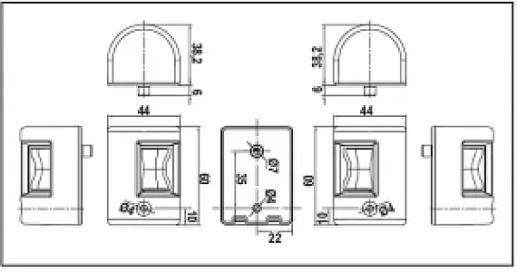 Огни бортовые светодиодные 38х60 мм, белый корпус 71300