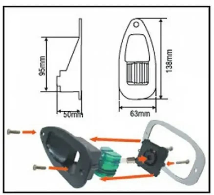 LALIZAS Огонь бортовой зеленый 138х63х50 мм черный корпус