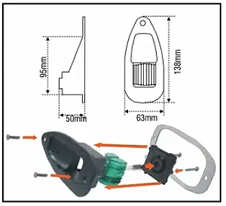Огонь бортовой зеленый 138х63х50 мм хромированный корпус 30921