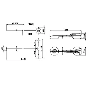 Тележка для транспортировки лодки складная 060224T