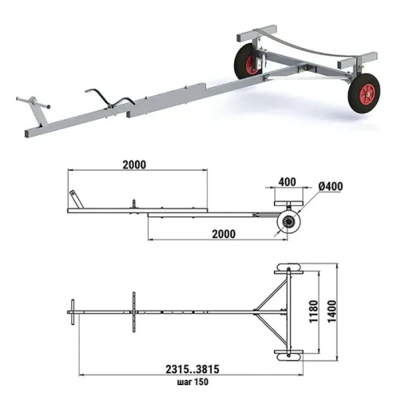 Техномарин Трейлер для транспортировки НЛ и РИБ (АМГ5)