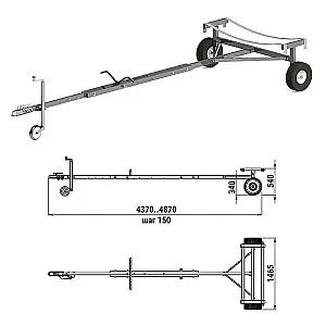 Трейлер для транспортировки НЛ и РИБ (чер.мет.) 060243T