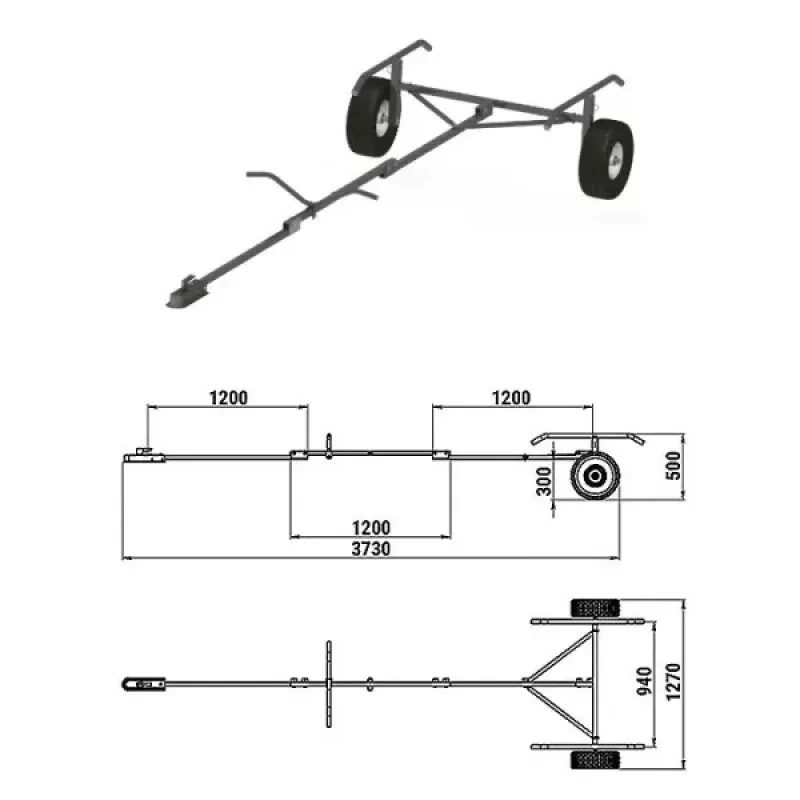 Техномарин Трейлер для транспортировки НЛ длиной до 3,8 м.