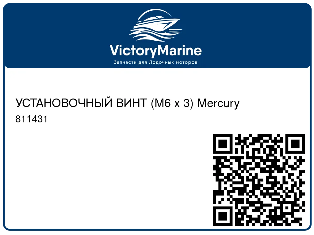 УСТАНОВОЧНЫЙ ВИНТ (M6 x 3) Mercury 811431