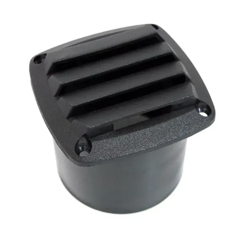 TMC Крышка вентиляции с фланцем 86х86х80мм, черный пластик